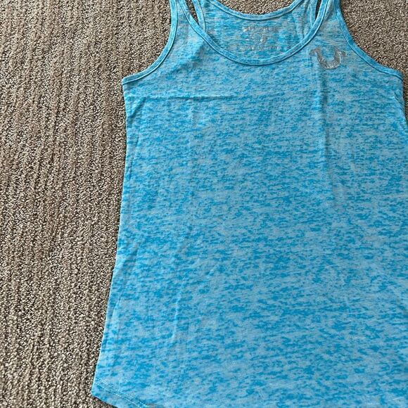 True Religion Blue Racerback Tank Top - Picture 2 of 6